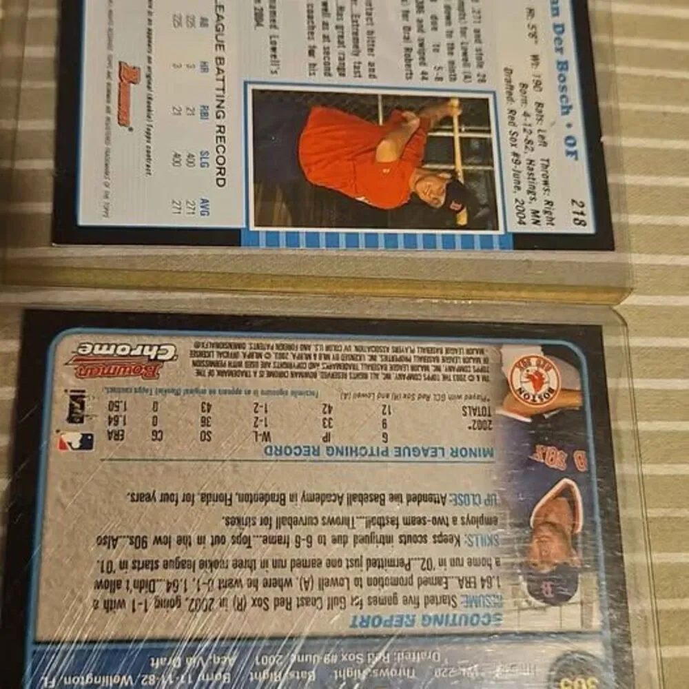 2004 Bowman Matt Van Der Bosch & 2003 Bowman Chrome Bill Simon Baseball Cards